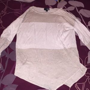 Beige and White Sweater